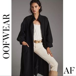 ANTHROPOLOGIE BY OOFWEAR KRISTIN COAT BLACK NWT LARGE MADE IN ITALY Dry Cleaned